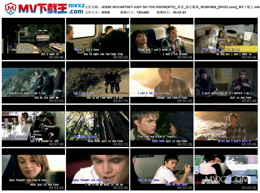 JESSE MCCARTNEY-JUST SO YOU KNOW(MTV)_英语_流行歌曲_MC801602
